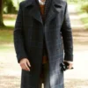 Men's Charcoal Check Wool Reefer Coat