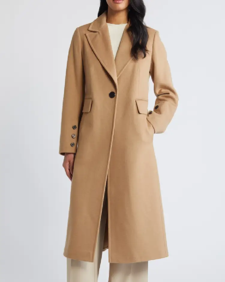 Single Breasted Wool Blend Reefer Coat 3 Single Breasted Wool Blend Reefer Coat