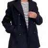 Wool Blend Reefer Jacket Coat