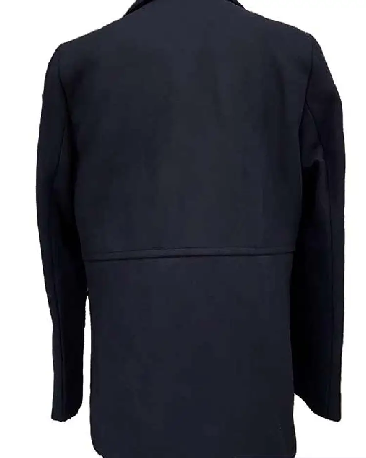 Wool Blend Reefer Jacket Coat 3 Wool Blend Reefer Jacket Coat Back View