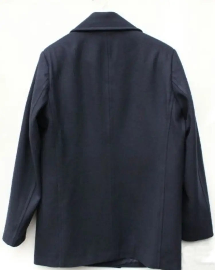 Wool Navy Peacoat / Reefer Jacket 4 Wool Navy Peacoat Reefer Jacket Side View