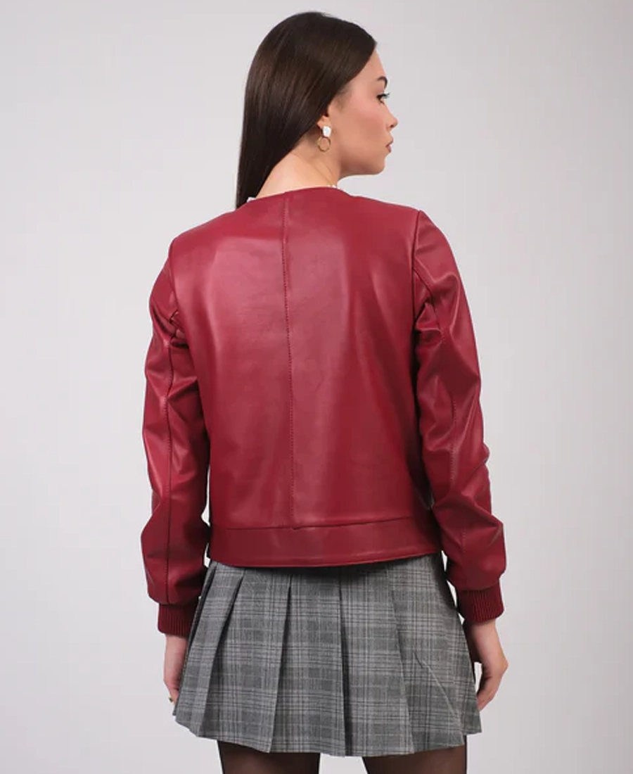Sophisticated Red Leather Jacket 5 Sophisticated Red Leather Jacket Back - Trendy Leather Jackets