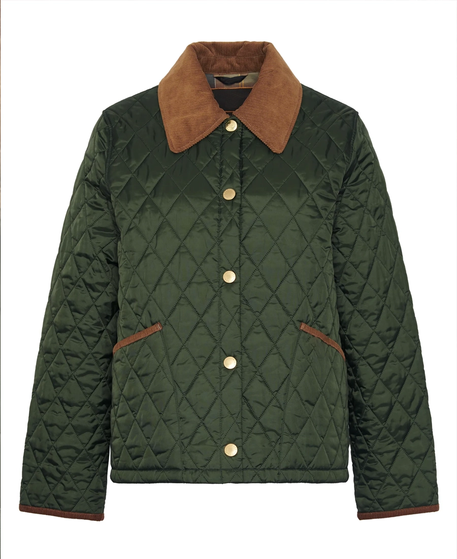 Women'S Olive Quilted Puffer Jacket 3 Women'S Olive Quilted Puffer Jacket Front