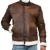 James Men’s Brown Leather Faux Shearling Jacket