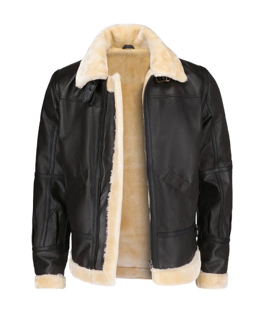 Steve Men’s Brown B-3 Bomber Leather Jacket 3 Shop Steve Men’s Brown B-3 Bomber Leather Jacket