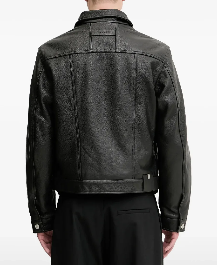 Shop The Men’s Button-Fastening Leather Jacket Back