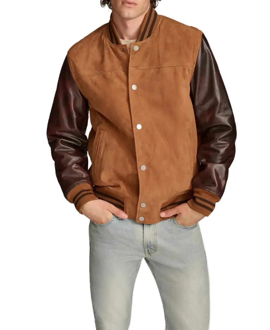 Men's Camel Brown Varsity Jacket