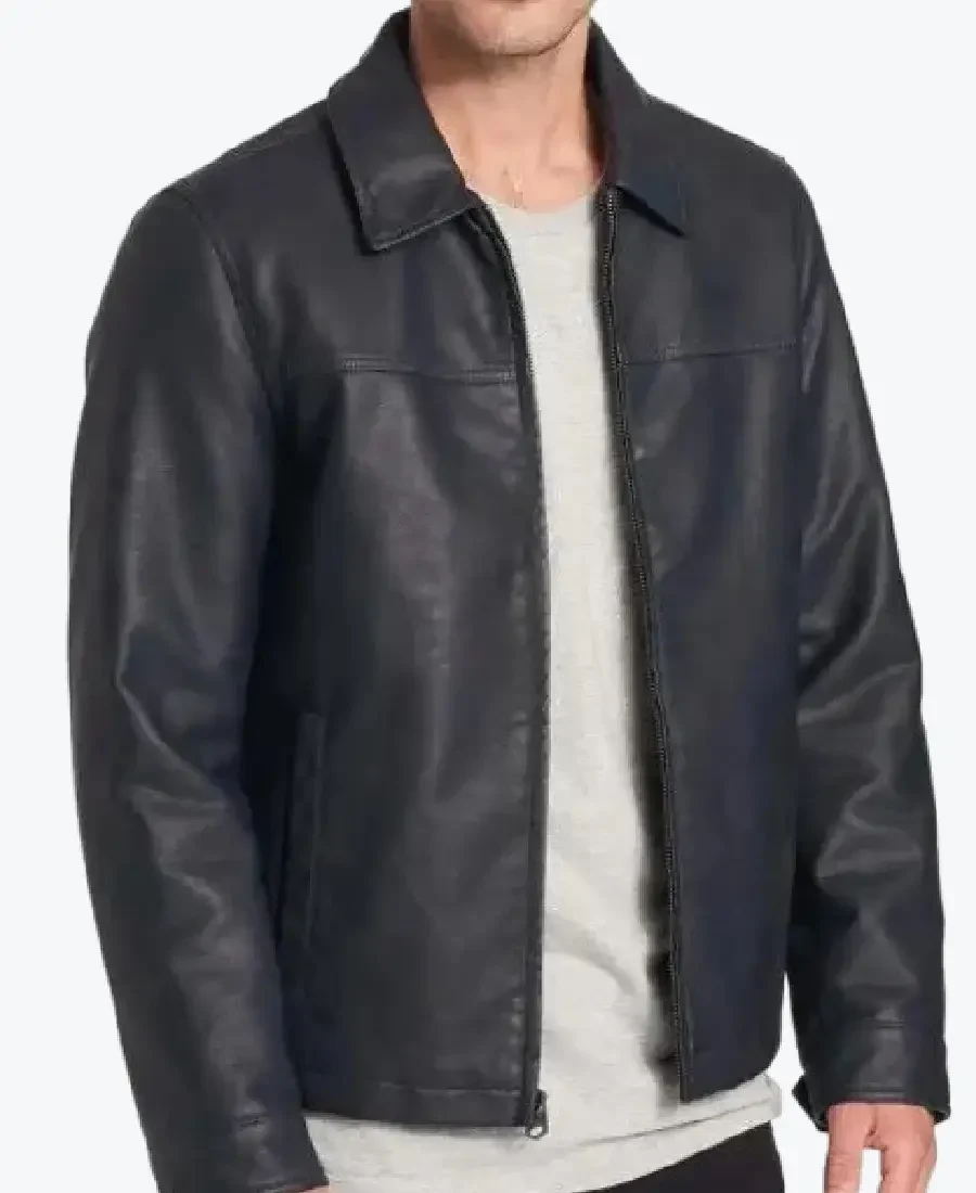 Barry Faux Leather Open-Bottom Jacket