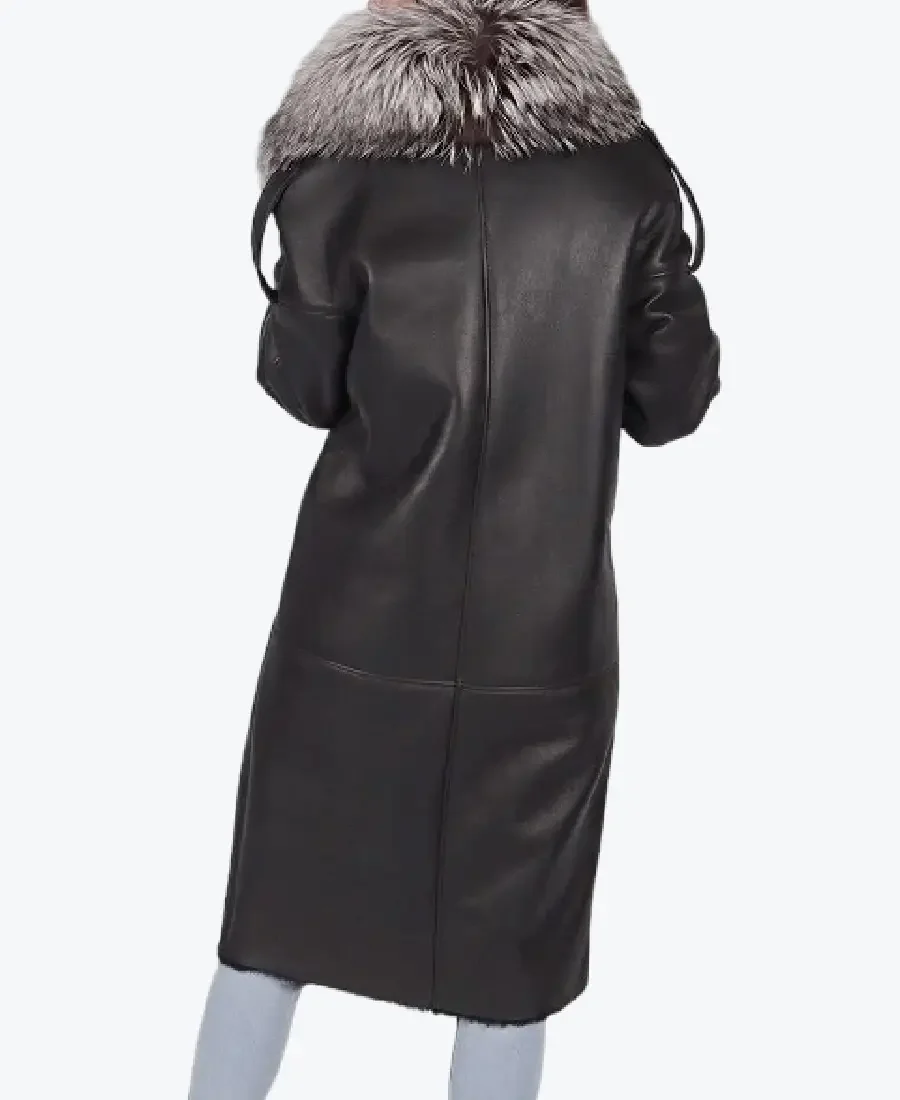 Eloise Shearling Long Coat back - Rare Jackets