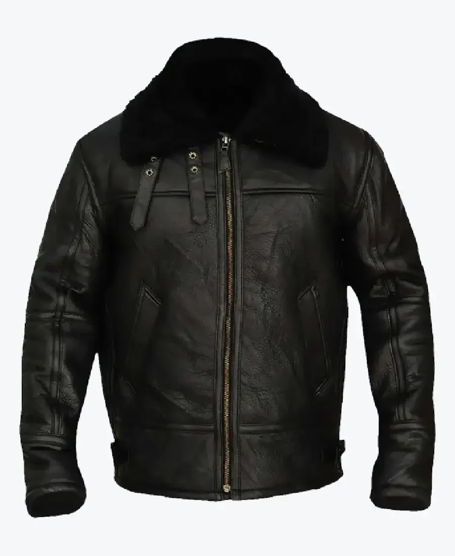 Hardy B-3 Shearling Black Leather Aviator Jacket hardy b-3 shearling black leather aviator jacket rare jacket