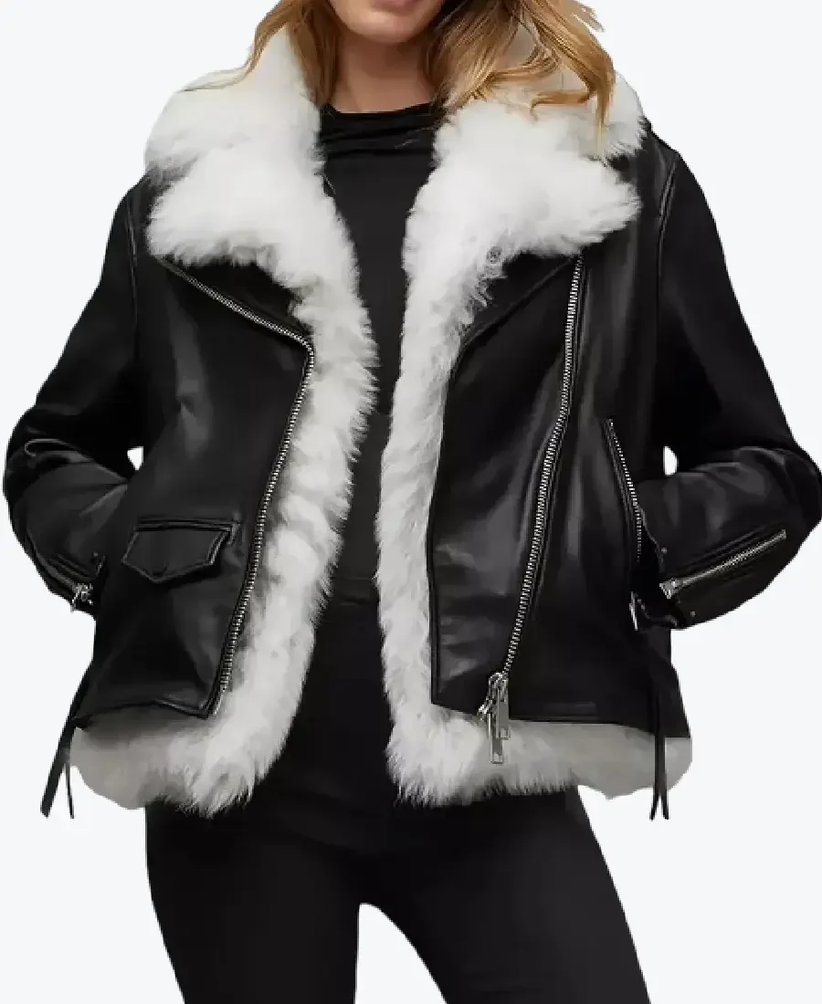 landry women’s black bomber leather jacket