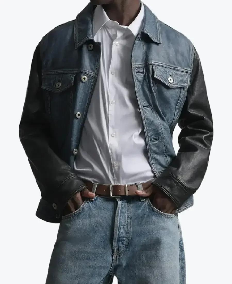 Men’s Beckham Denim Style Leather Jacket - Rare Jackets
