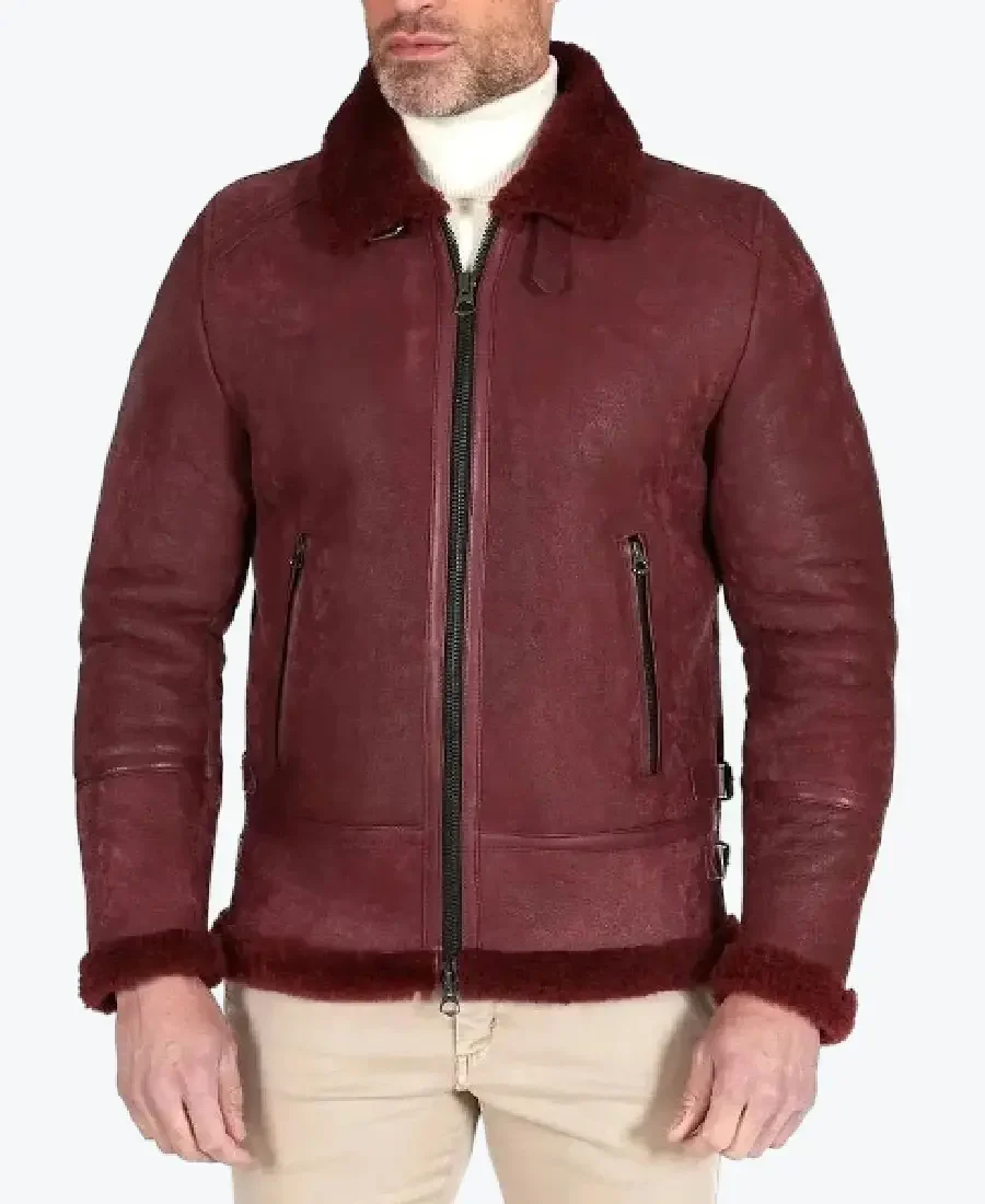 Shop The American Dark Maroon Leather Bomber Jacket - Rare Jackets