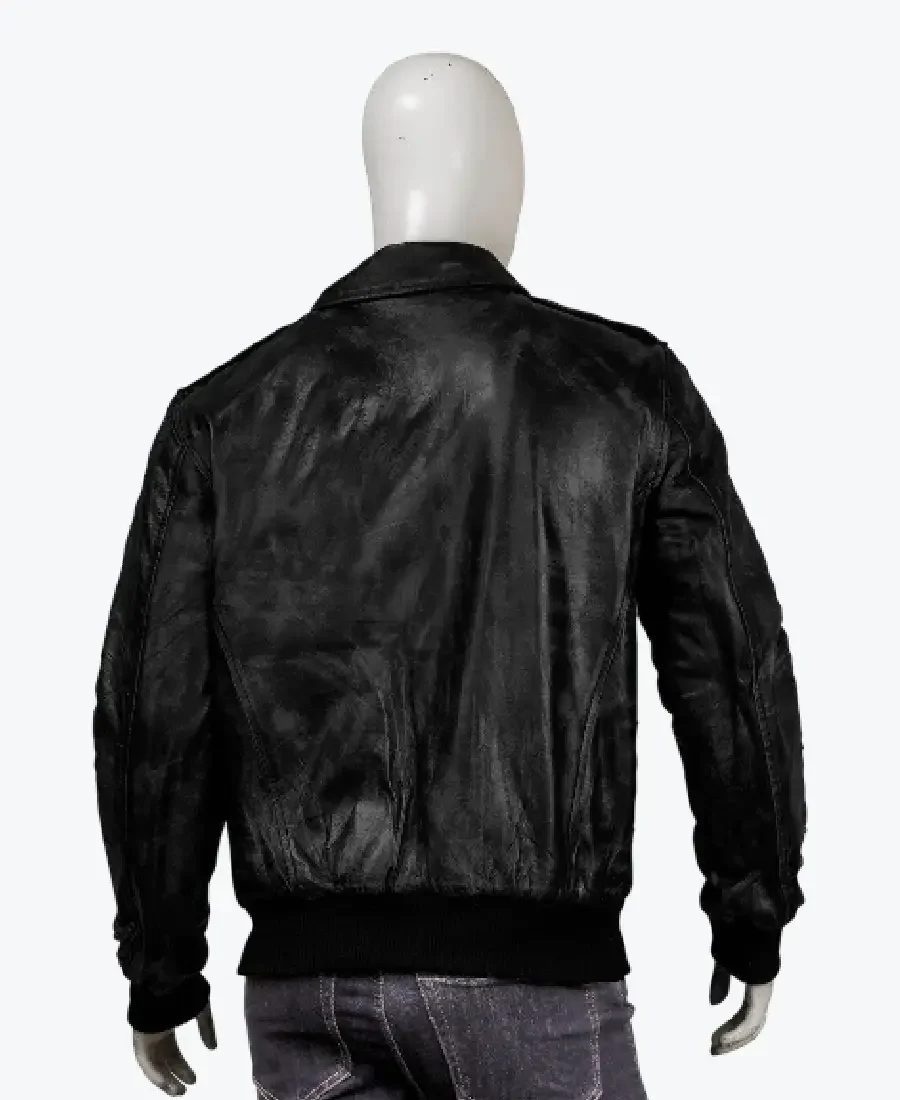Shop The Black Bomber Real Sheepskin Leather Jacket
