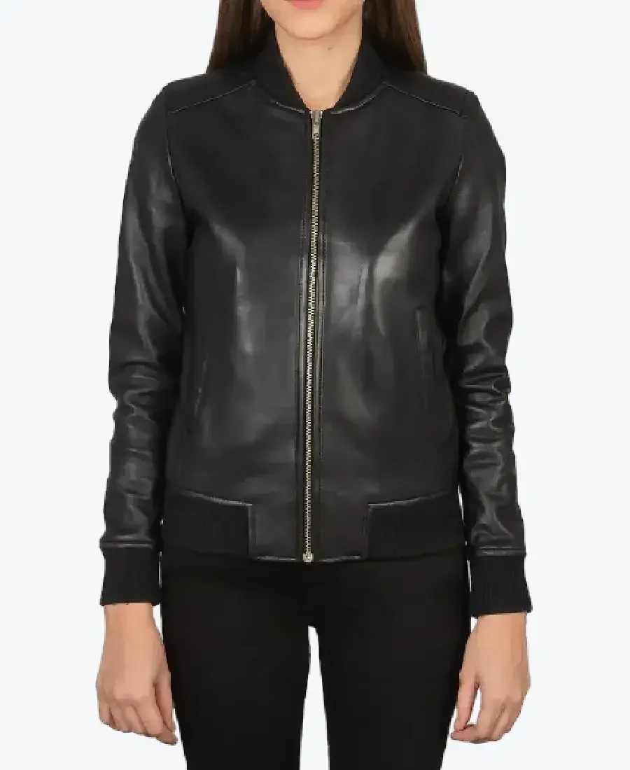 Shop The Bliss Black Leather Bomber Jacket - Rare Jackets shop the bliss black leather bomber jacket - rare jackets
