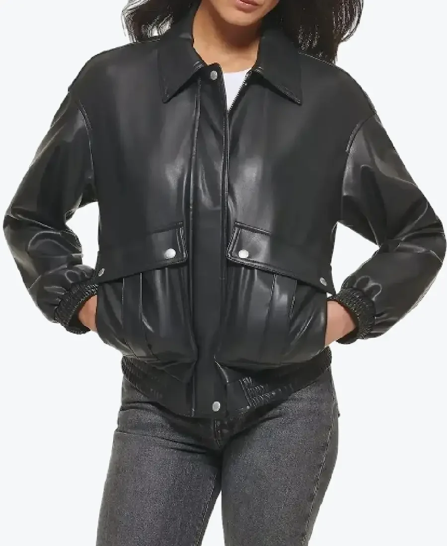 Shop The Dana Women’s Black Leather Varsity Jacket - Rare Jackets