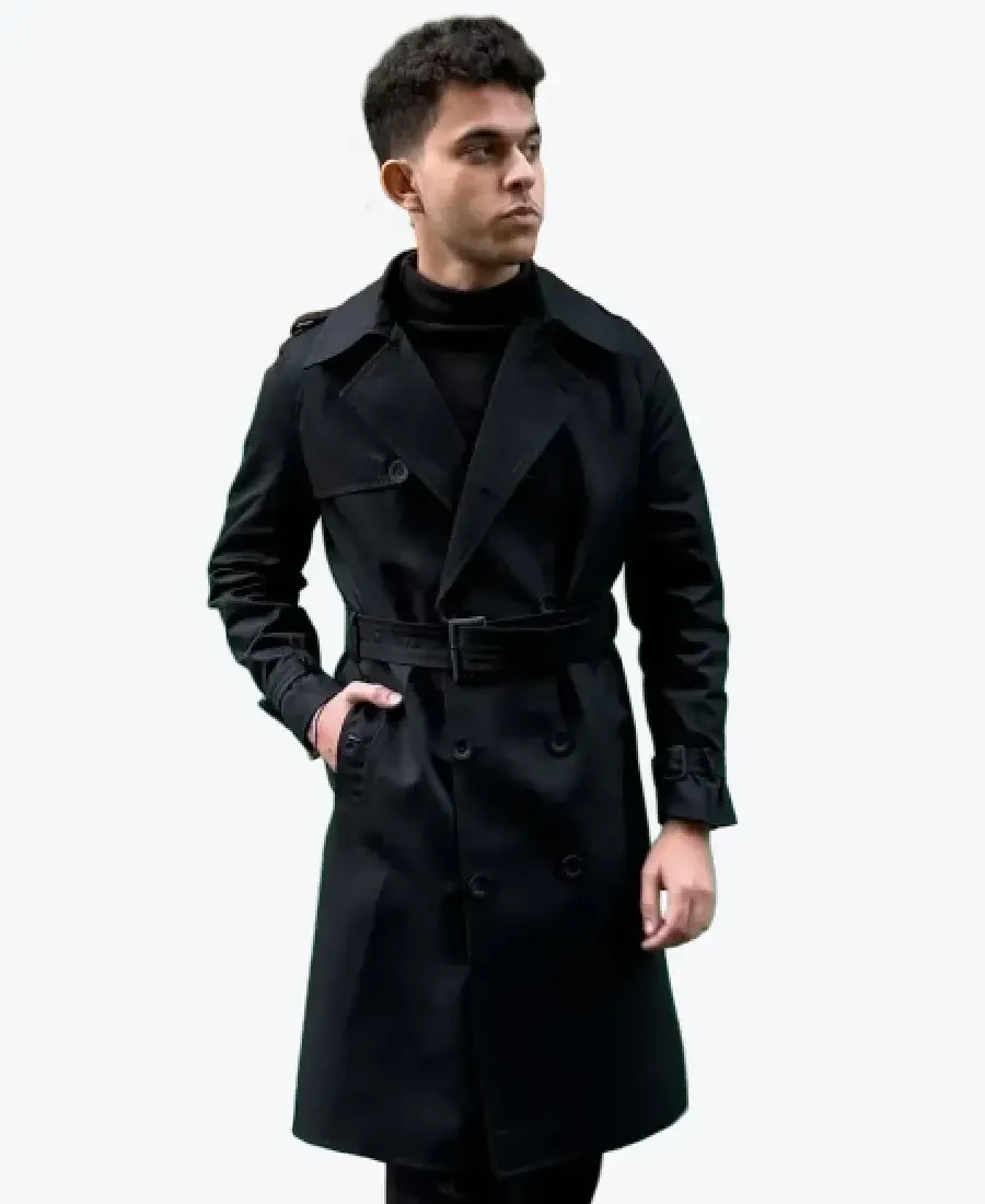 Shop The Kale Men's Black Trench Coat - Rare Jackets