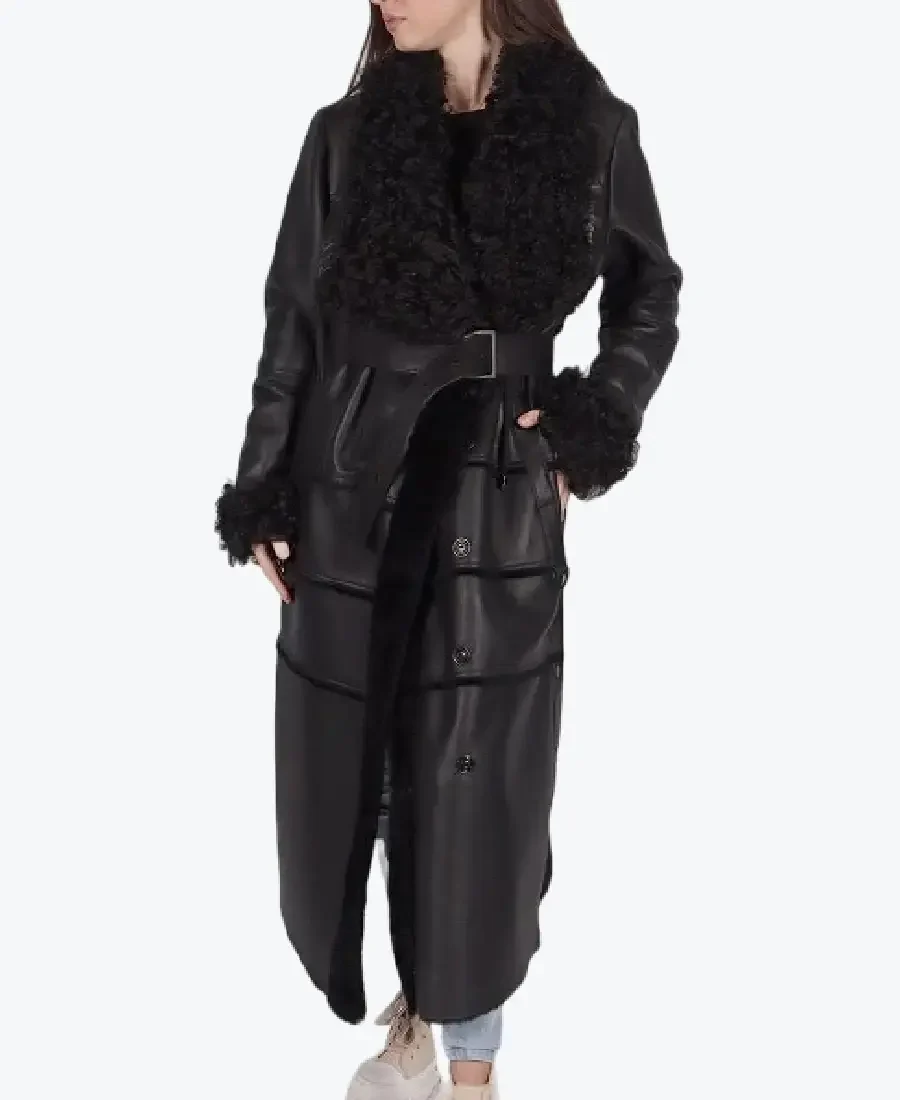 Shop The Kiara Black Fur And Leather Coat\ - Rare Jackets
