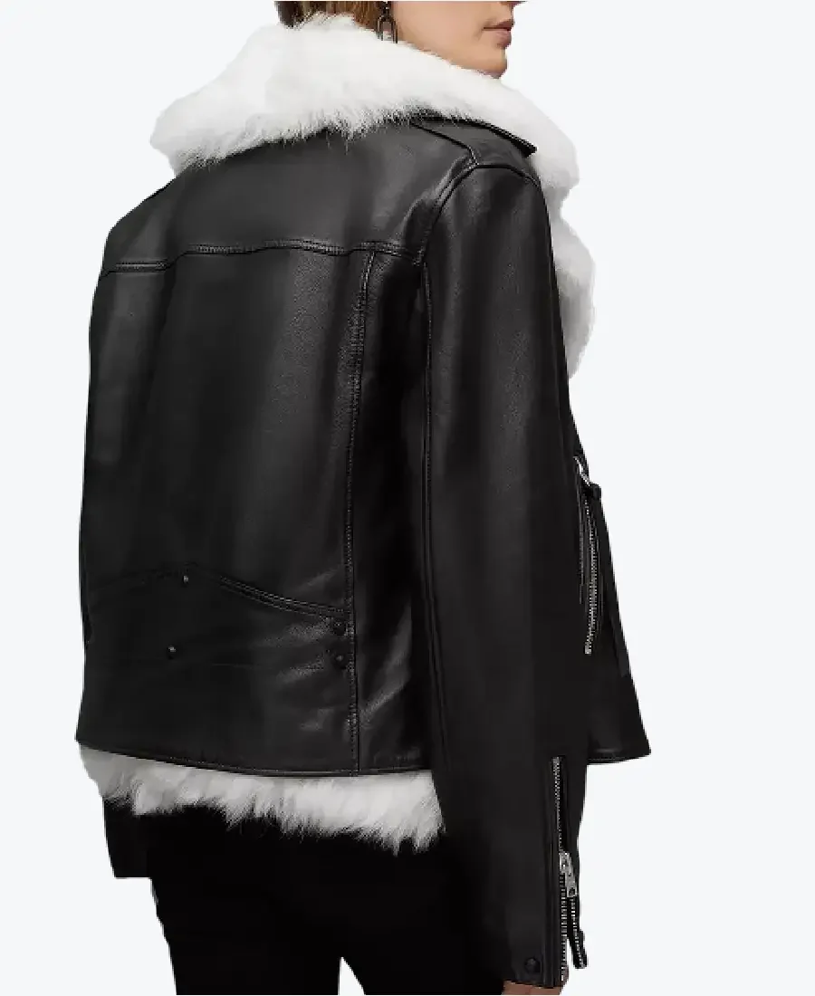 shop the landry womens black bomber leather jacket | trendyjacketsllc
