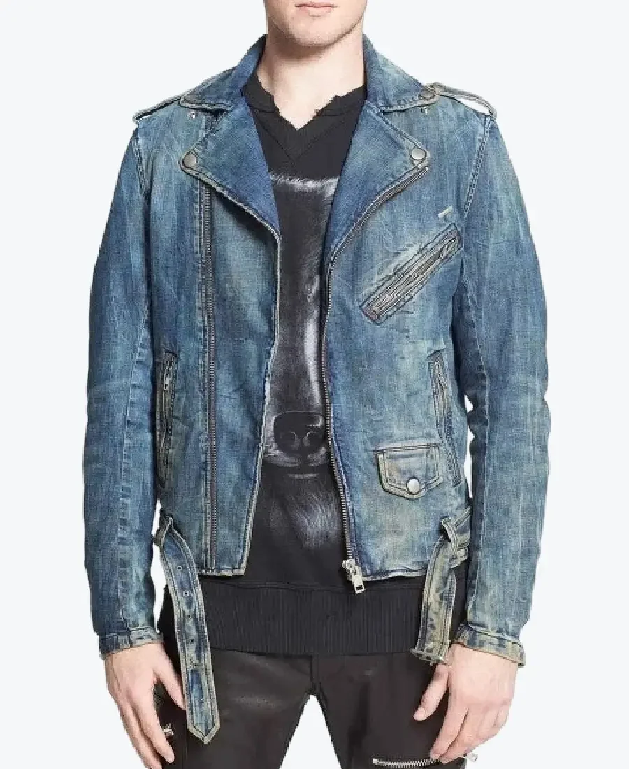 Shop The Men’s Blue Jean Biker Jacket - Rare Jackets