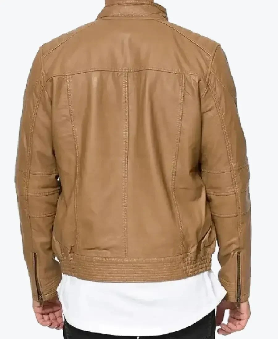 Shop The Men’s Camel Brown Urban Lambskin Leather Jacket Back Rare Jacket