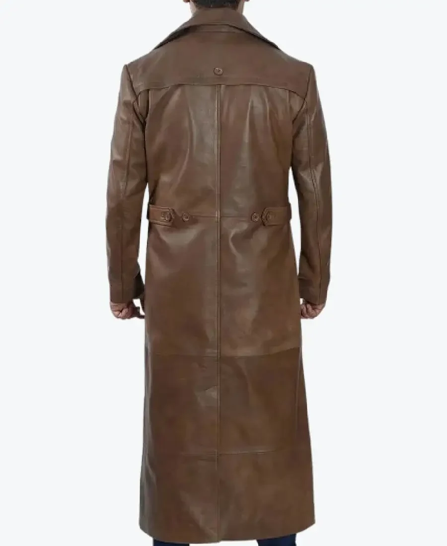 Shop The Men's Lapel Style Brown Long Coat Rare Jacket