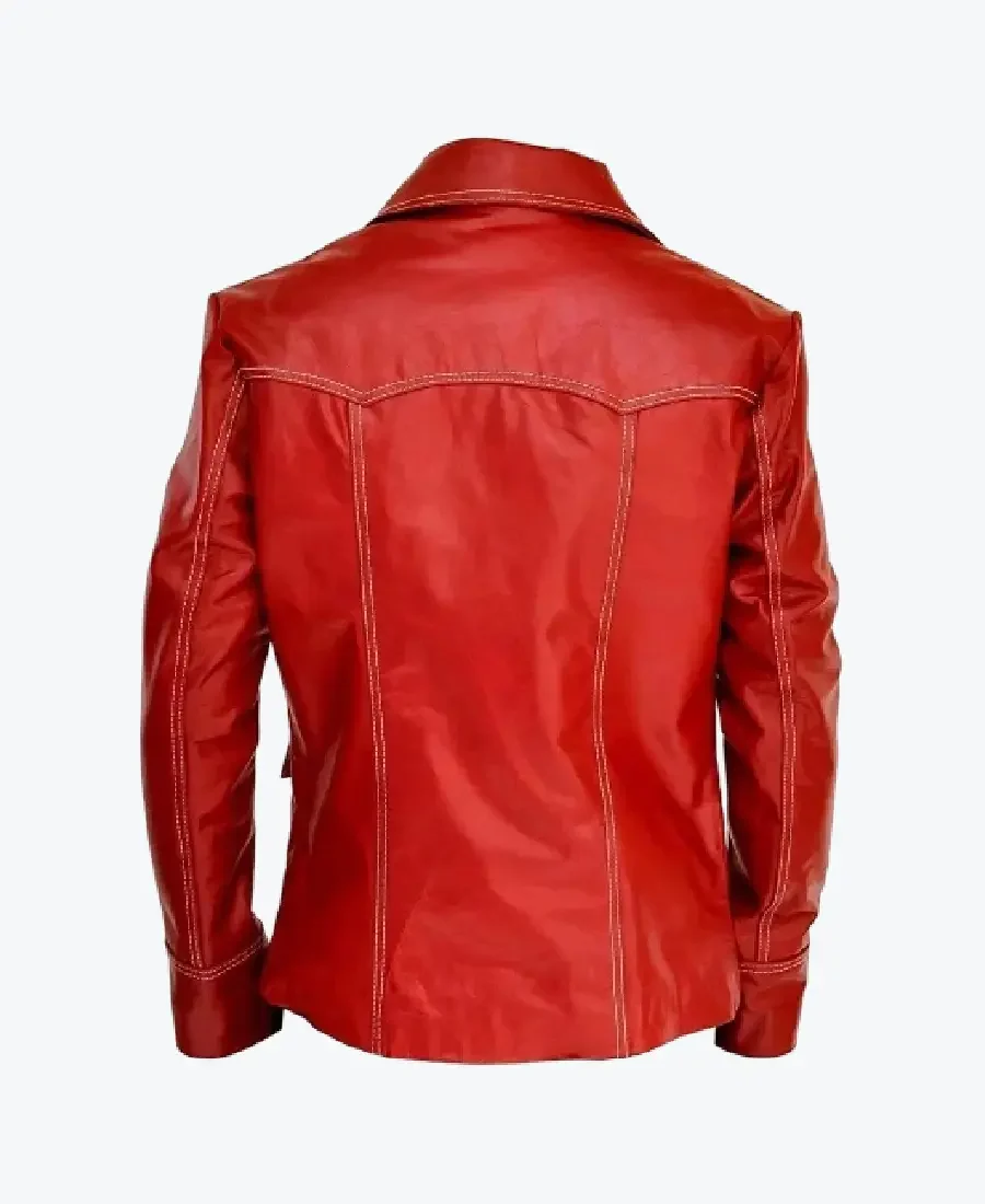 Shop The Men’s Red Tyler Durden Lambskin Leather Biker Jacket Rare Jacket