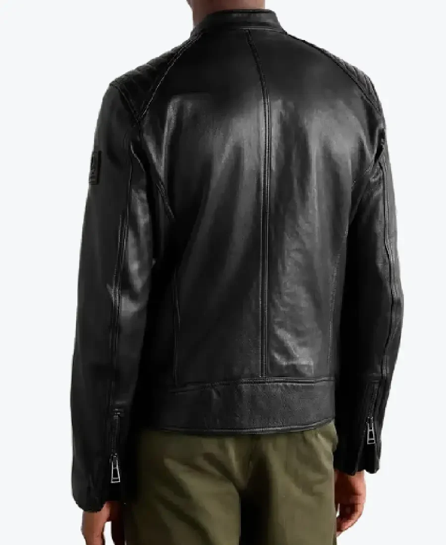 Shop The Men's V Racer Logo Appliquéd Leather Jackets Rare Jacket