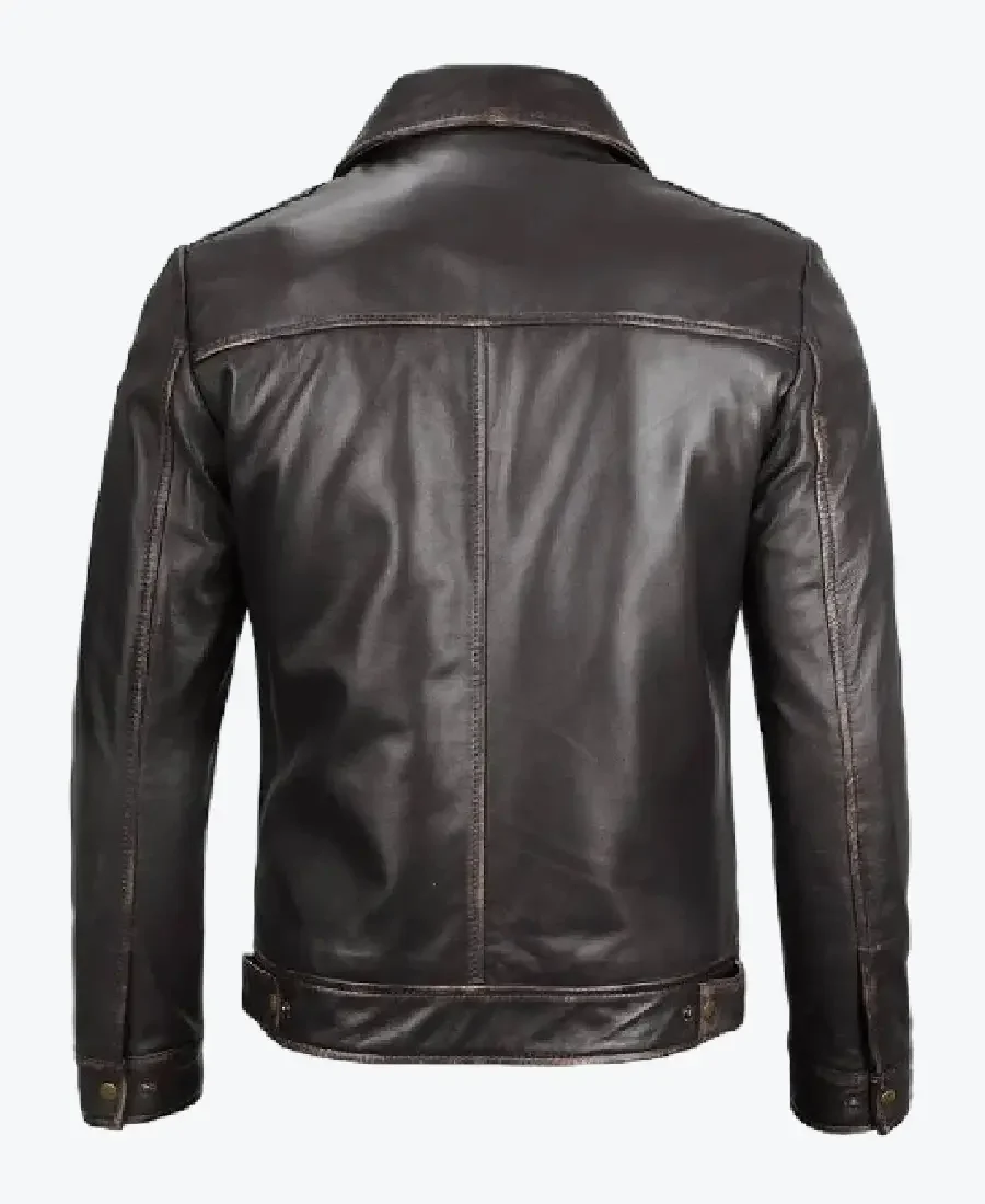 Shop The Mens Vintage Leather Rub Off Brown Casual Jackets Rare Jacket