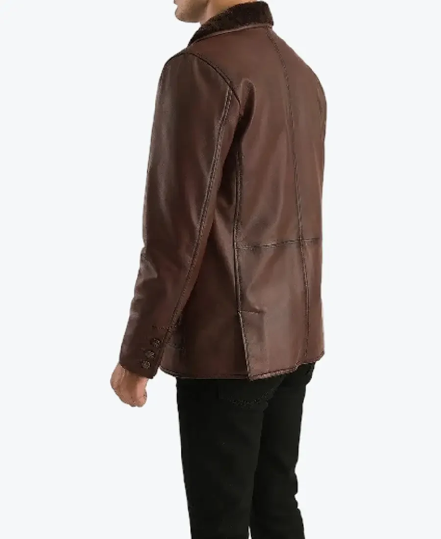 Shop The Rocky Brown Fur Leather Coat Rare Jacket