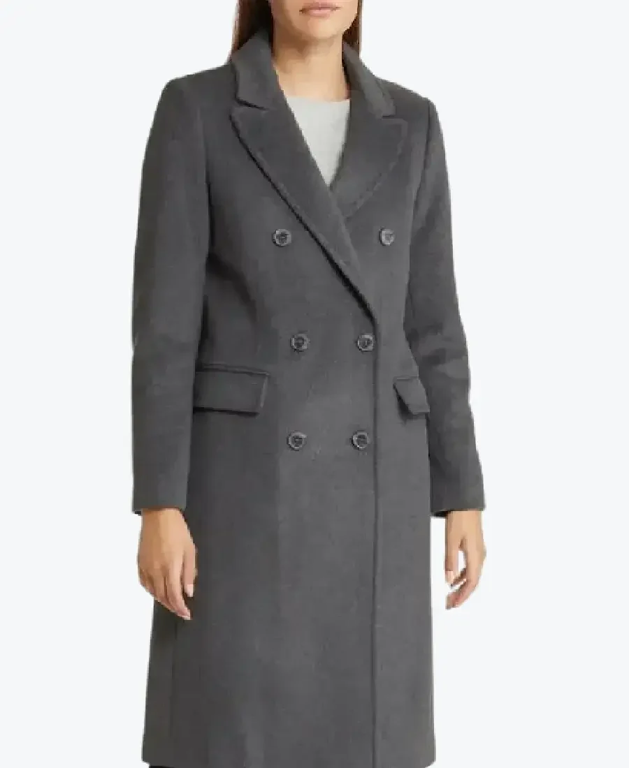 Shop The Womens Grey Double Breasted Wool Long Coat shop the womens grey double breasted wool long coat - rare jackets