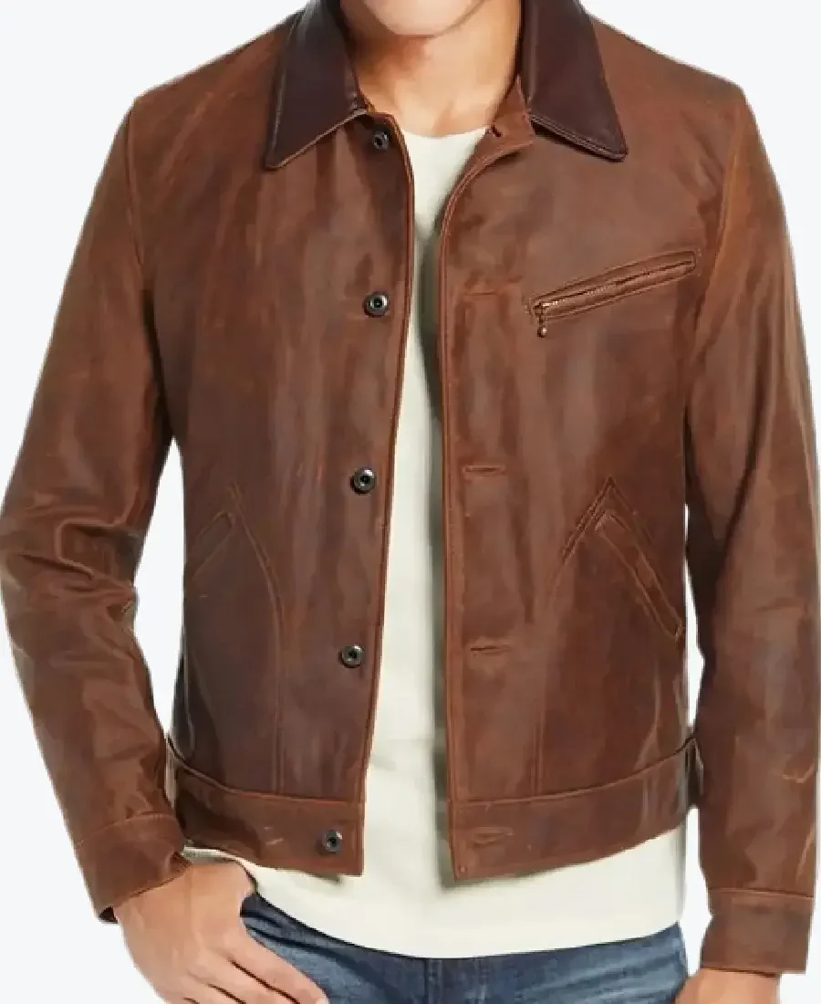 Smith Men’s Brown Vintage Leather Jackets Rare Jacket