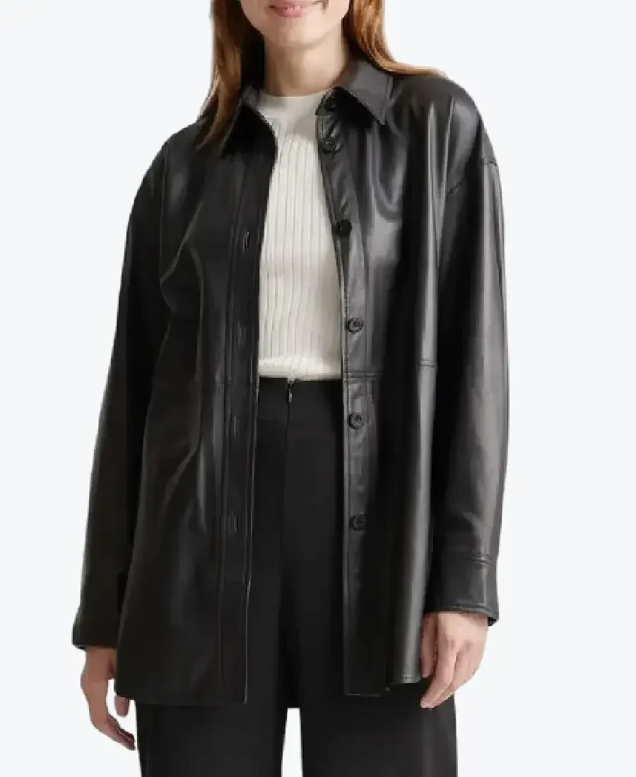 Women Black Shirt Leather Jackets Rare Jacket