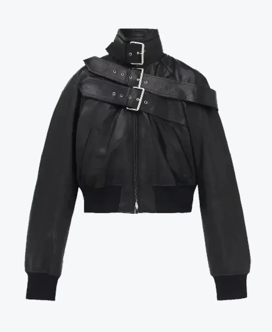 Women’s Black Belt Detail Leather Jackets Rare Jacket