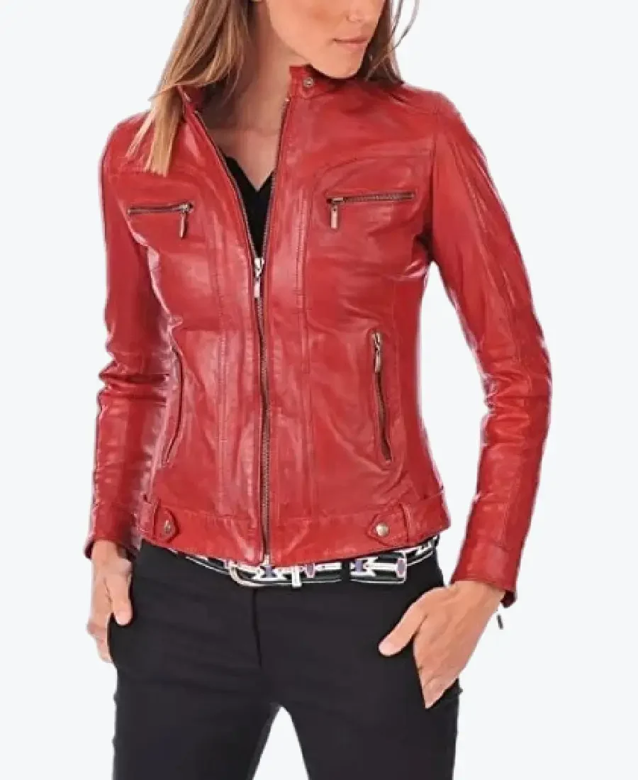 Claire Red Leather Jackets claire red leather jackets rare jacket