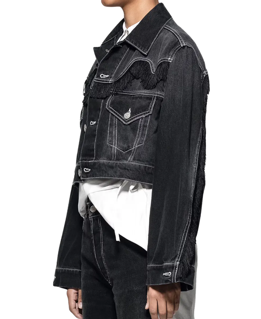 High Potential Black Crop Denim Jacket 4 High Potential Black Crop Denim Jacket Side