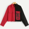 Men's 90's Red and Black Denim Jacket