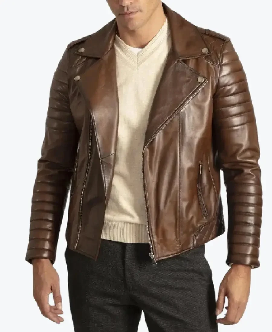 Mens Distressed Brown Leather Motorcycle Jackets Rare Jacket