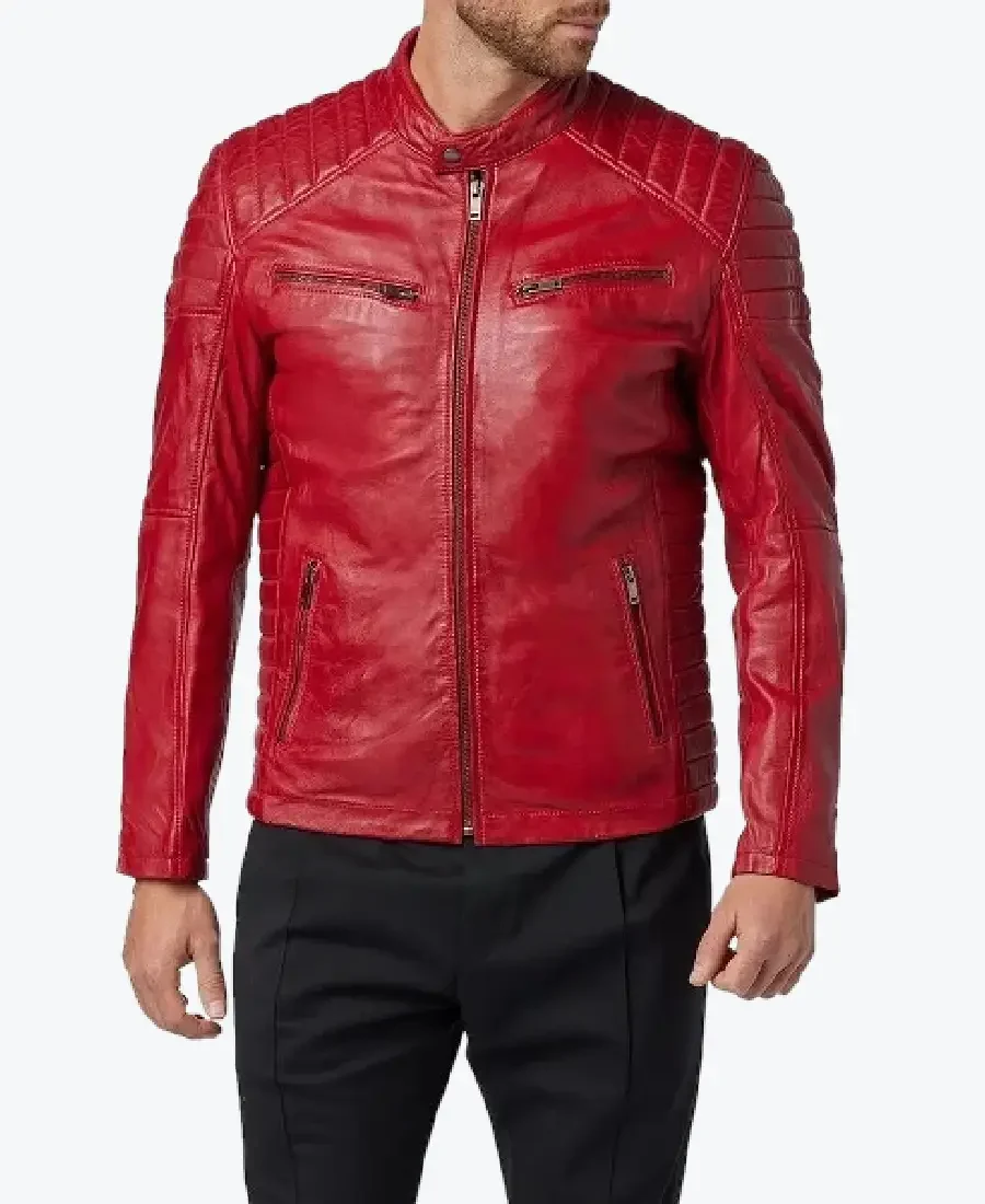 Mens Red Leather Biker Jackets mens red leather biker jackets rare jacket