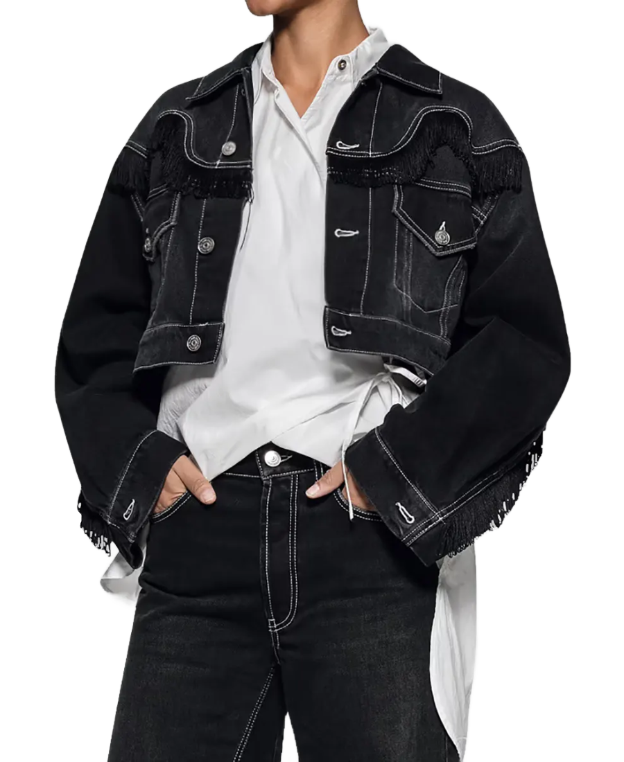 High Potential Black Crop Denim Jacket 3 Shop High Potential Black Crop Denim Jacket