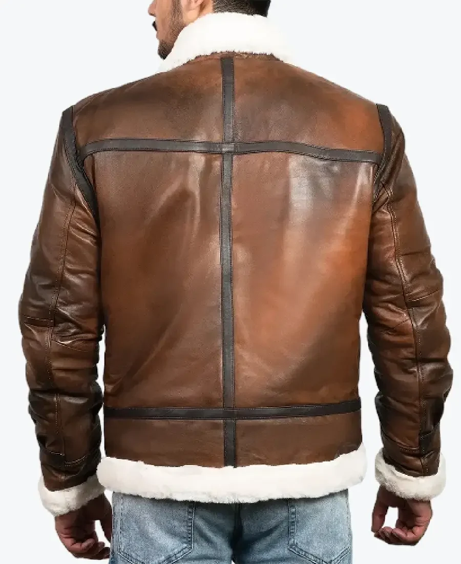 Shop The Men’s Brown Leather Faux Shearling Jacket Rare Jacket