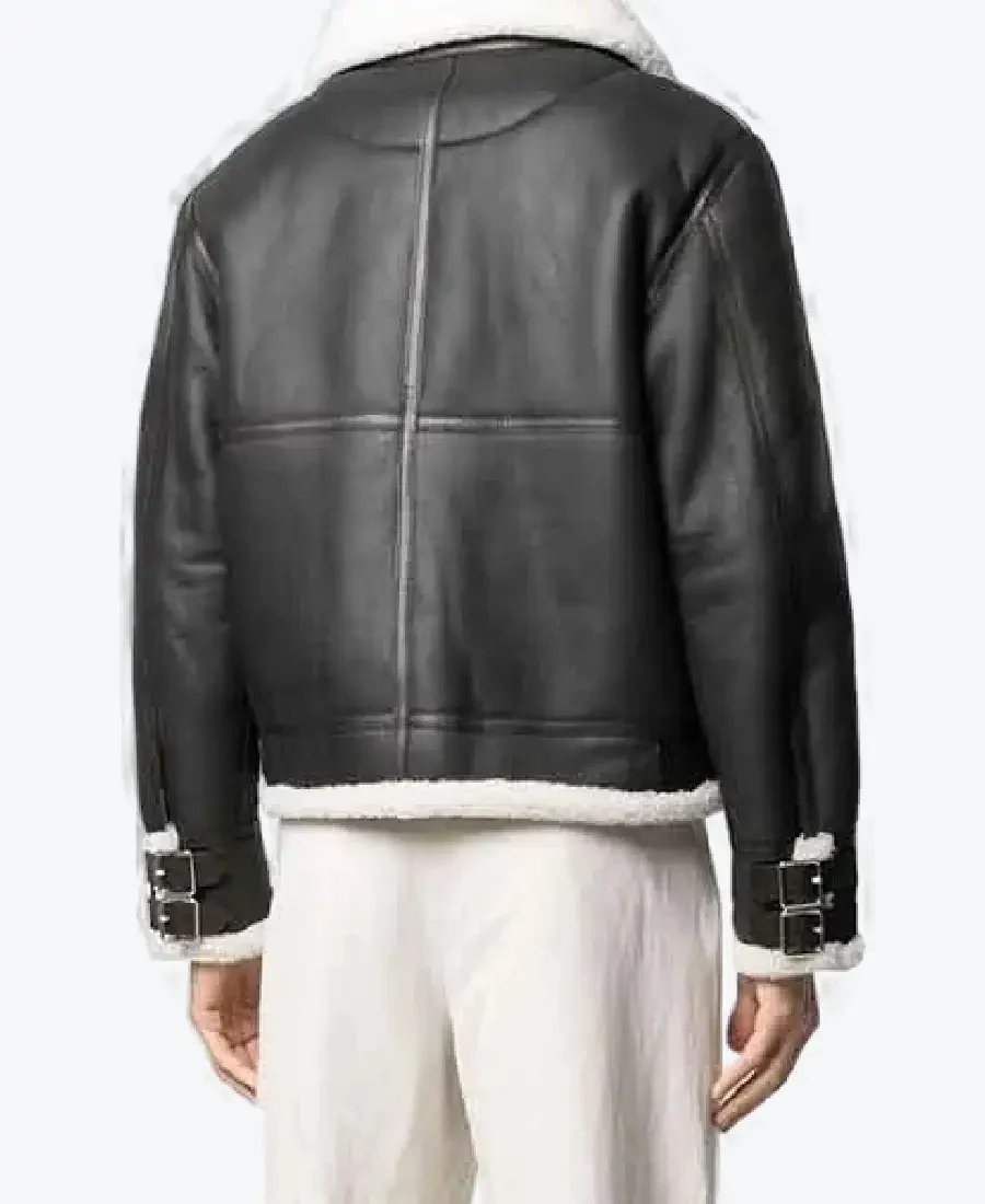 Shop The Men’s Carl Shearling Black Genuine Leather Jackets Rare Jacket