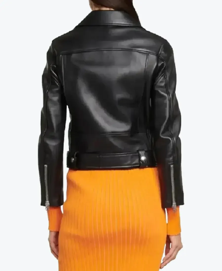 Shop The Women Slim Fit Belted Black Motorcycle Jackets Rare Jacket