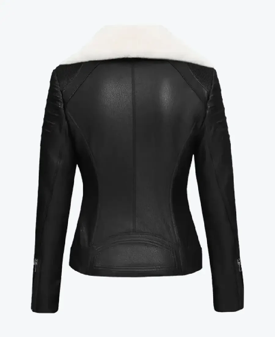 Shop The Women’s Mullet Black Shearling Leather Jackets Rare Jacket