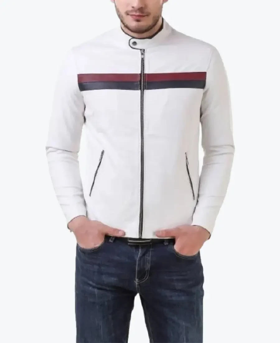 White Sky Cafe Racer Stripped Jackets Rare Jacket