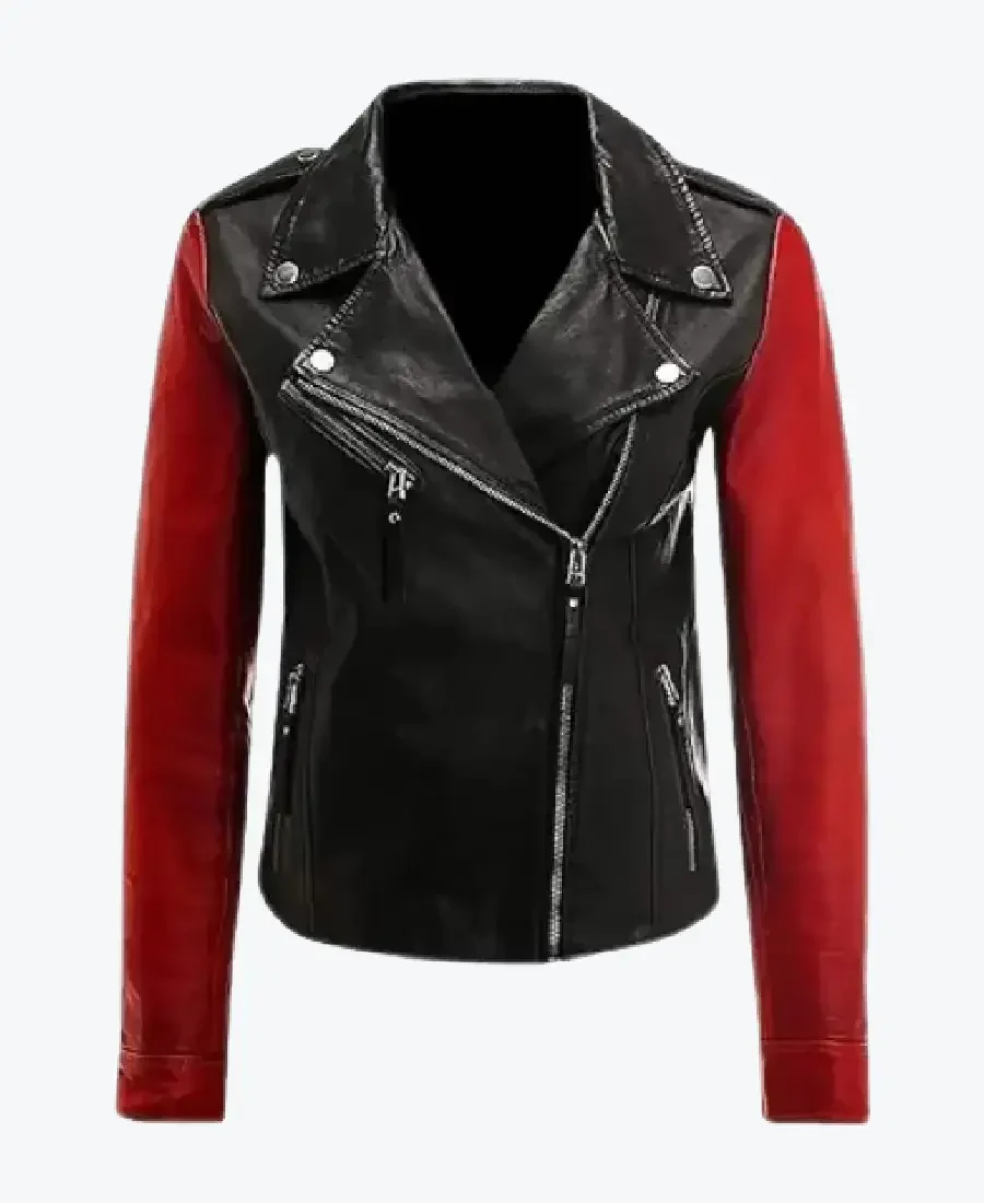 Women Slim Fit Two-Tone Motorcycle Jackets Rare Jacket