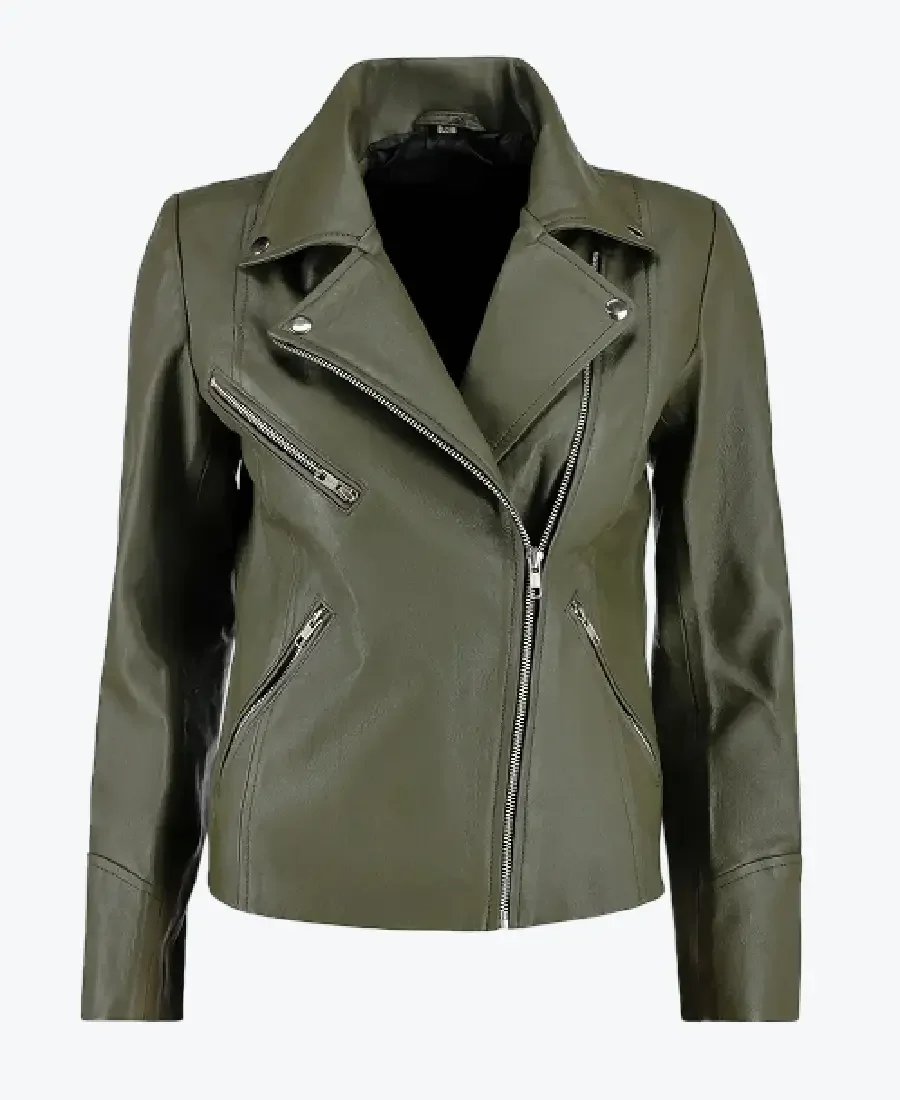 Women’s Asymmetrical Green Leather Motorcycle Jackets women’s asymmetrical green leather motorcycle jackets rare jacket