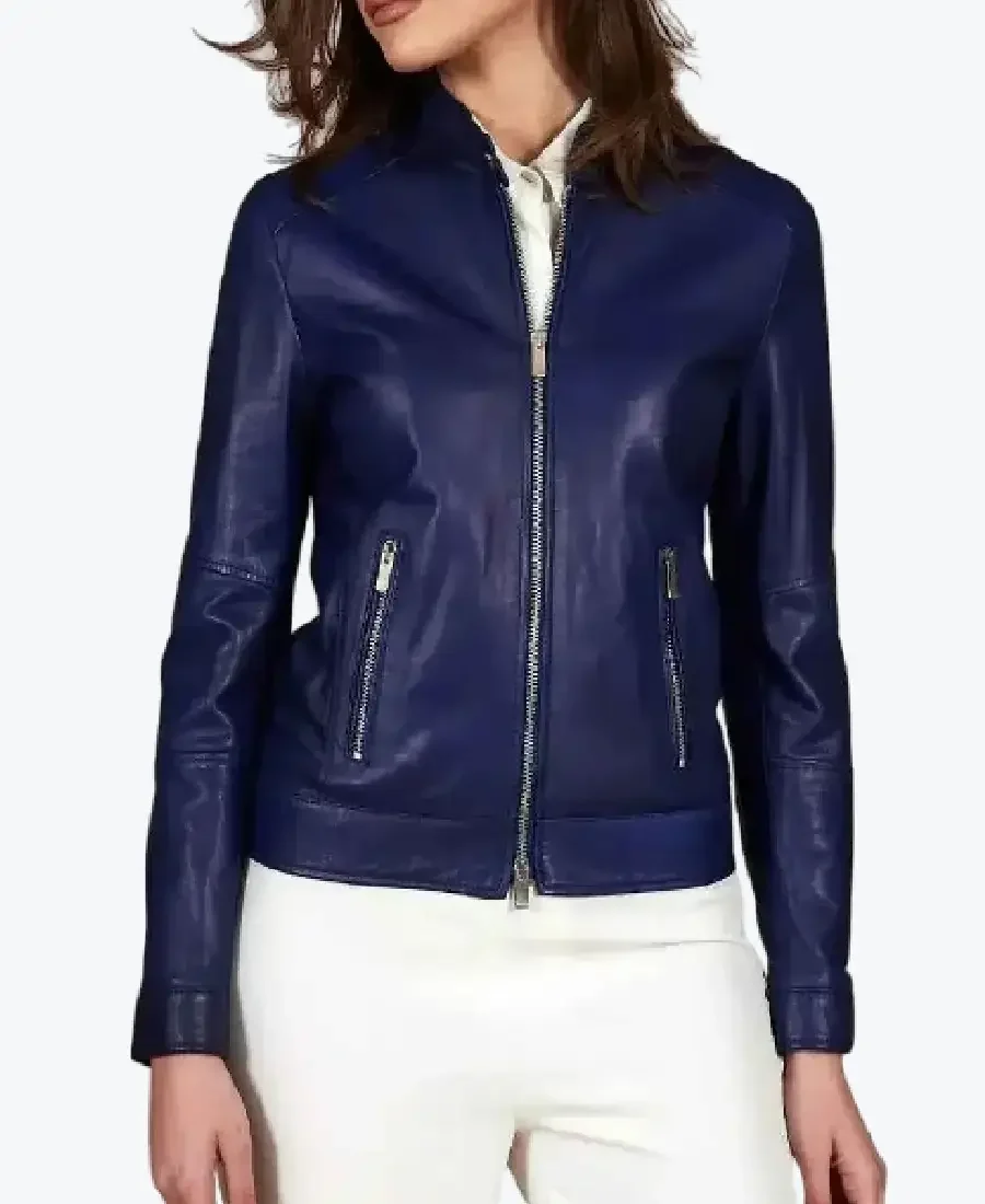 Women’s Blue Cafe Racer Leather Jackets women’s blue cafe racer leather jackets rare jacket