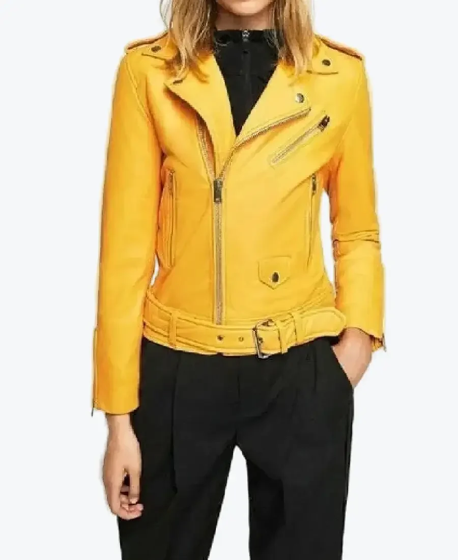 Women’s Yellow Moto Genuine Leather Jackets women’s yellow moto genuine leather jackets rare jacket