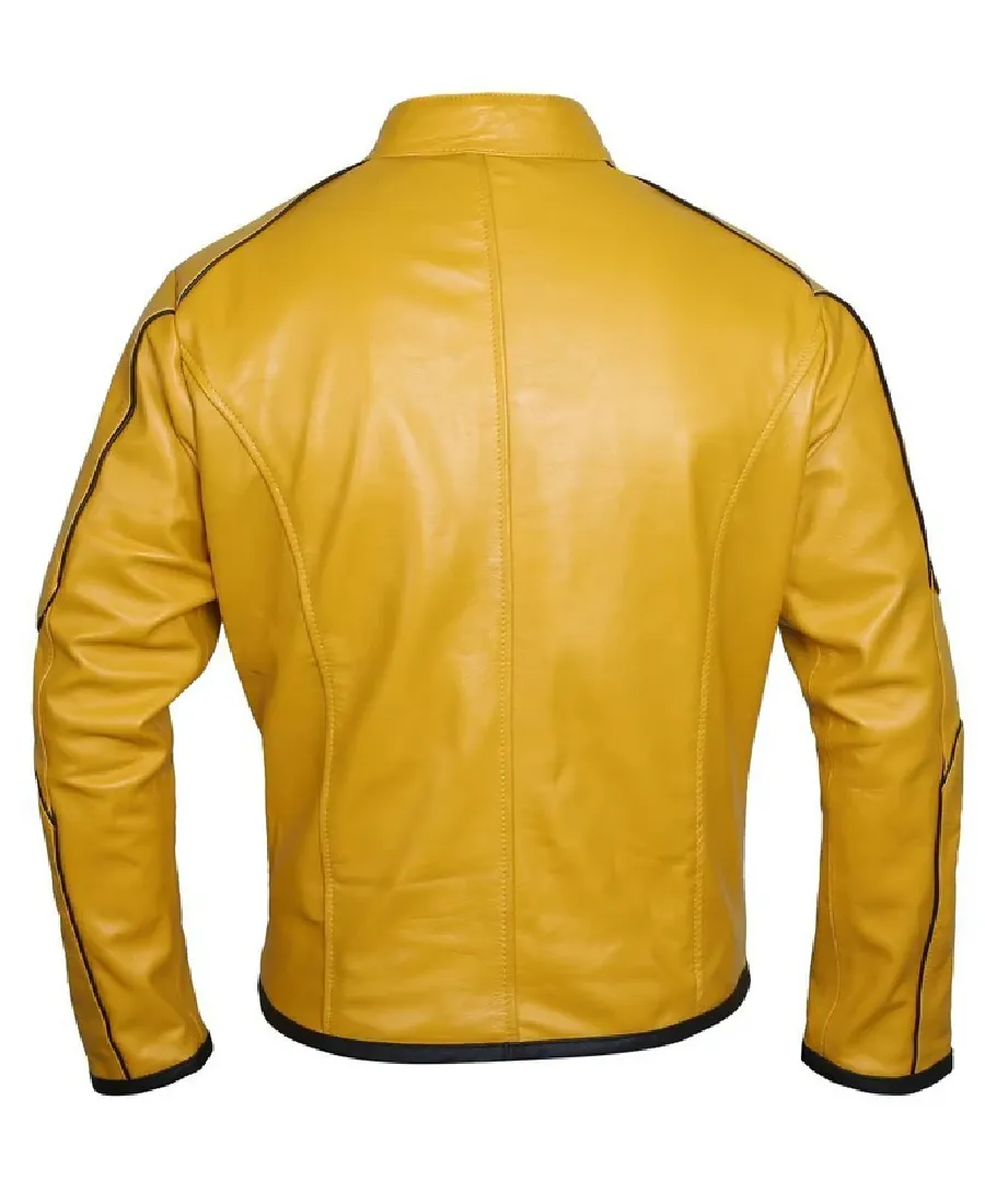 Alternative view of Classy Mustard Yellow leather jacket